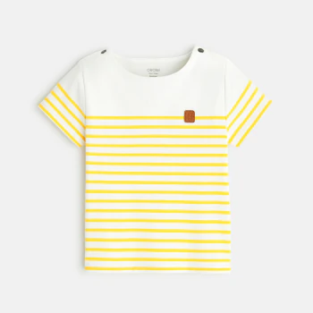 T-shirt marinière jaune bébé garçon