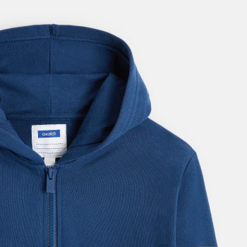 Sweat zippé à capuche bleu garçon