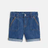 Short denim à revers bleu bébé garçon