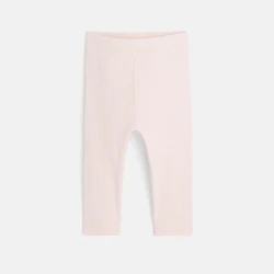 Legging uni rose bébé fille