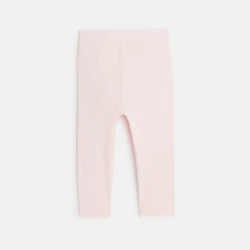 Legging uni rose bébé fille