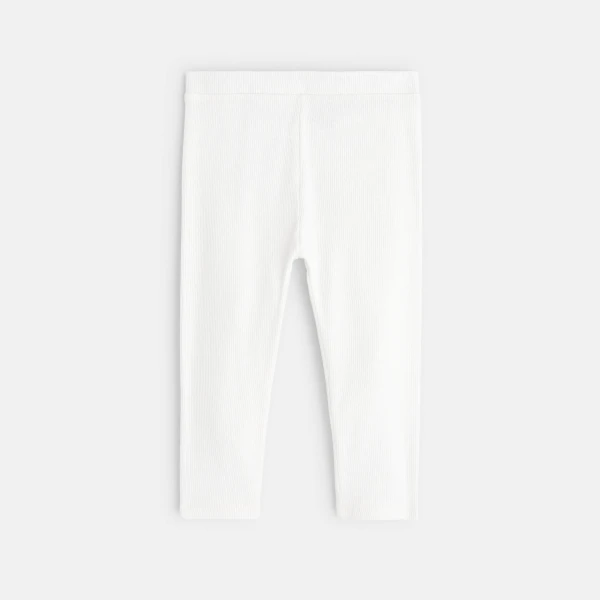 Legging uni blanc bébé fille