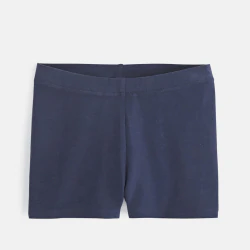 Shorty uni en jersey bleu fille