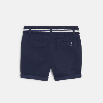 Short à revers coton fantaisie bleu bébé garçon