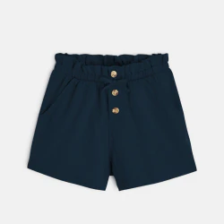 Short taille haute uni bleu...