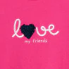 T-shirt manches courtes message love rose fille