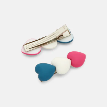 Barrettes cœurs (lot de 2) rose fille