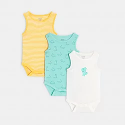 Body sans manches dinosaures (lot de 3) naissance