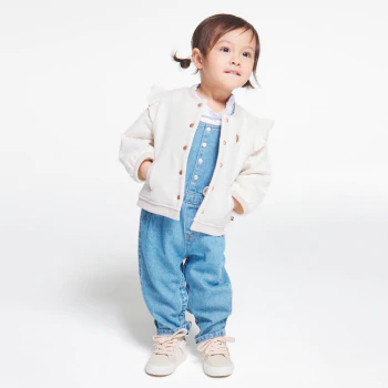 Salopette longue boyfriend denim bleue bébé fille