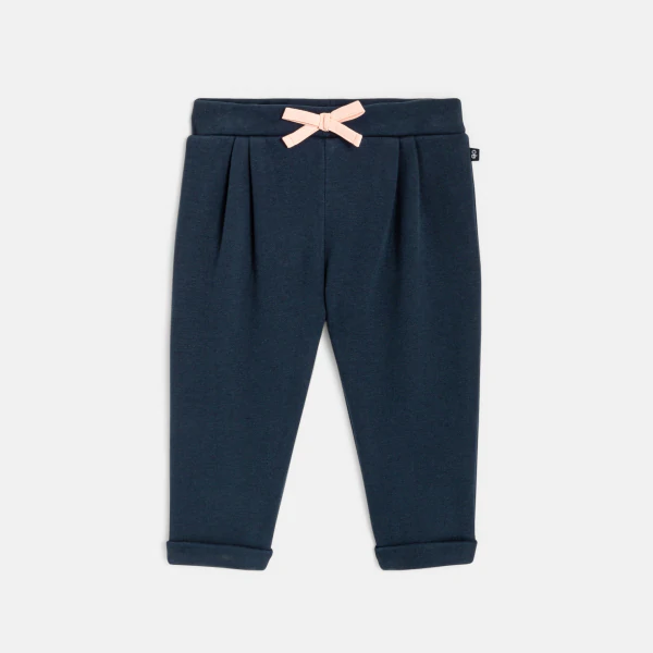 Pantalon molleton bleu bébé fille