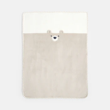 Couverture polaire ours blanc bébé mixte