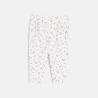 Pantalon molleton fleuri blanc bébé fille