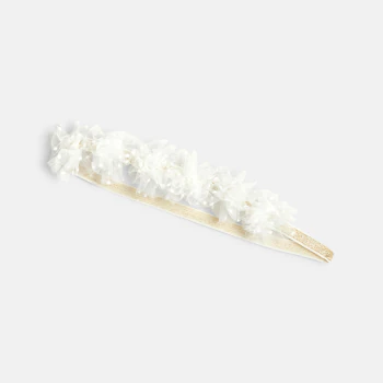 Headband tulle fantaisie blanc bébé fille