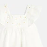 Robe chic plastron fleuri blanc bébé fille