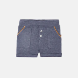 Short en molleton bleu chiné bébé garçon