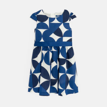 Robe à motif graphique bleu Fille