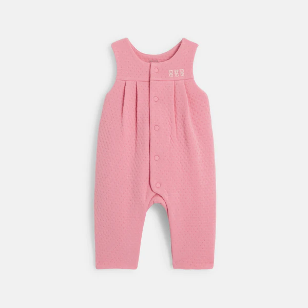 Combinaison pointelle et body fleuri rose bébé fille