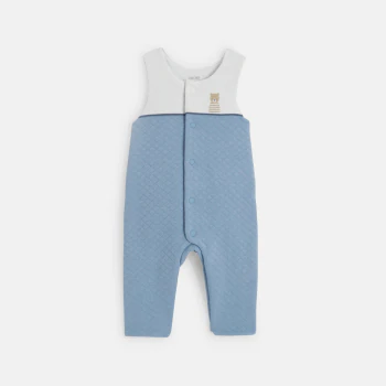 Combinaison pointelle et body ourson bleu bébé garçon