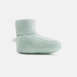 Chausson maille tricot vert naissance