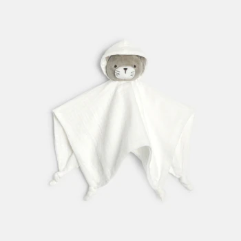 Doudou plat chat gaze de coton