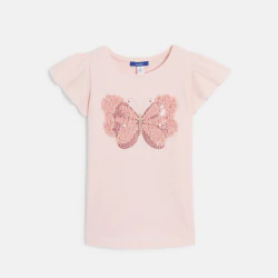 T-shirt motif papillon rose...