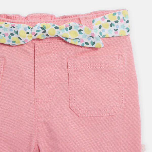 Short coton fantaisie rose bébé fille