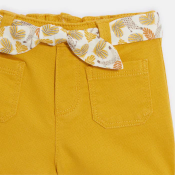 Short coton fantaisie jaune ocre bébé fille