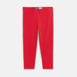 Legging court en jersey rouge fille