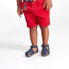 Short en piqué de coton rouge bébé garçon