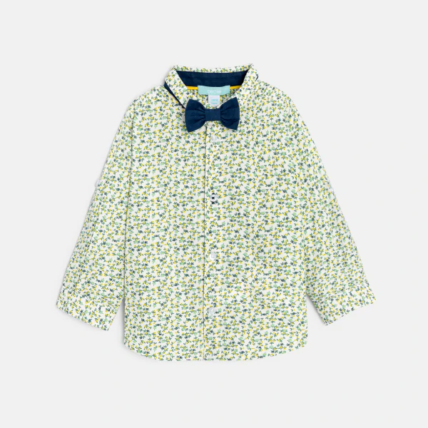 Chemise modulable fleurie jaune bébé garçon