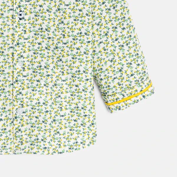 Chemise modulable fleurie jaune bébé garçon