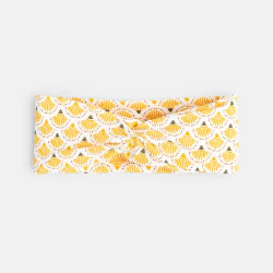 Headband large imprimé graphique jaune bébé fille