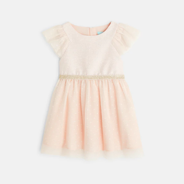 Robe de fête brillante rose bébé fille