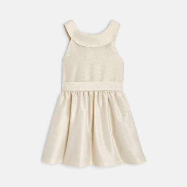 Robe chic sans manches beige doré Fille