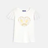 T-shirt à manches courtes papillon blanc Fille