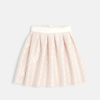 Jupe chic en jacquard rose fille