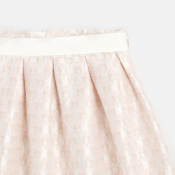 Jupe chic en jacquard rose fille