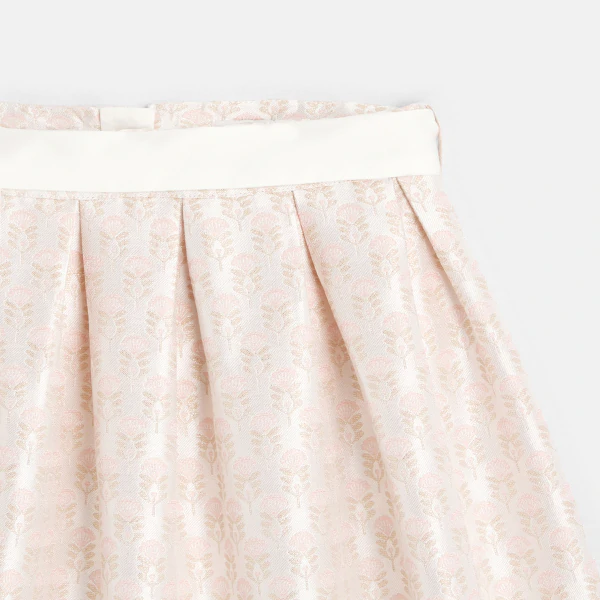 Jupe chic en jacquard rose fille