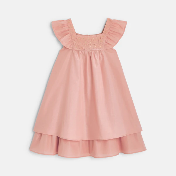 Robe chic évasée rose Fille