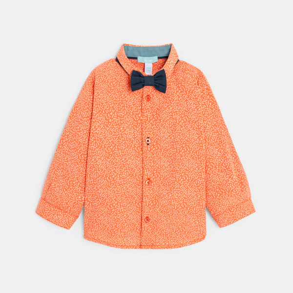 Chemise modulable fleurie orange bébé garçon