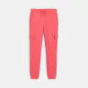 Pantalon de jogging cargo uni rose corail Fille