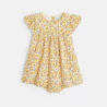 Robe style pointelle animaux ocre bébé fille