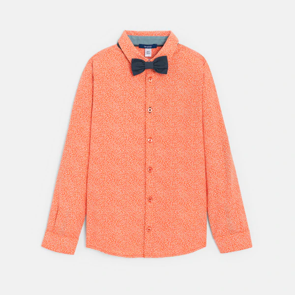 Chemise imprimée + nœud papillon orange Garçon