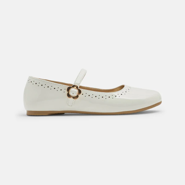 Ballerines chics vernies blanc fille