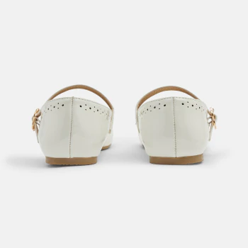 Ballerines chics vernies blanc fille