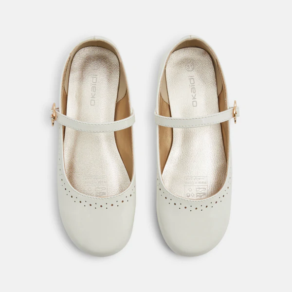 Ballerines chics vernies blanc fille