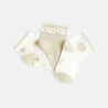 Chaussettes brillantes beige bébé fille (lot de 3)