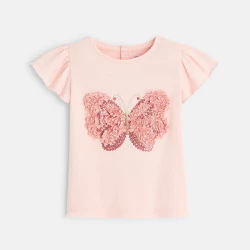 T-shirt sequins papillon...