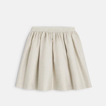 Jupe évasée pailletée beige Fille