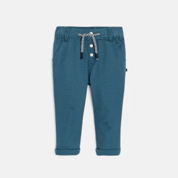 Pantalon regular coton fantaisie bleu bébé garçon